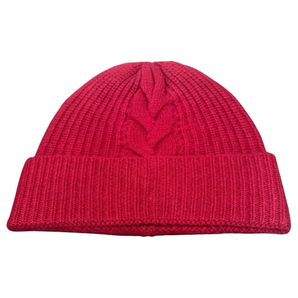 Villand Collection Women Cashmere Scarf Gloves Beanie Set Red 100% Cashmere